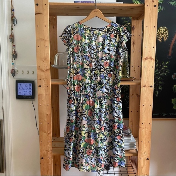 Parker Ramona Colorful Floral Faux-Wrap Mini Dress XL - Picture 5 of 16